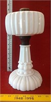 VintageMilk Glass Oil Lamp