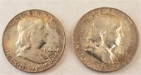 (2) 1963-D Franklin 1/2 Dollars, Higher Grade **