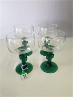 (4) Cactus Wine Glasses