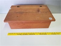 Wood Box w/hinged Lid 19" x 12.5" x 6"
