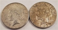 (2) 1926-S Peace Silver Dollars **