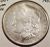 1881-S Morgan Silver Dollar, Higher Grade