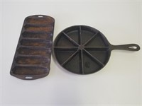 (2) Vintage Cast Iron Corn Bread Pans