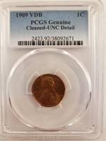 1909 VDB Lincoln Wheat Cent, Graded PCGS