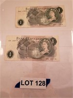 (2) 1 Pound Bank of England Bills