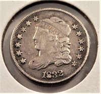 1832 Capped Bust 1/2 Dime, w/ Filled 8