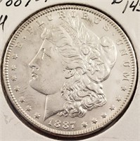 1887 Morgan Silver Dollar, Higher Grade