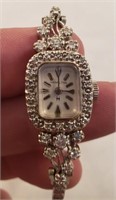 Ladies Stamped 14K White Gold Hamilton Watch, 17 7