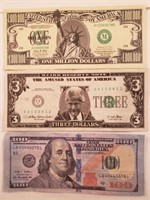 (3) Funny Money Bills