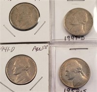(4) Jefferson Nickels