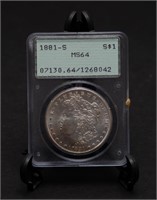 1881-S MORGAN SILVER DOLLAR $1 "RATTLER" - PCGS