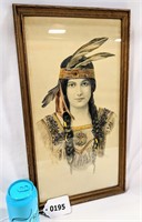 Antique Litho W/ Watercolor Wash Details STUNNING