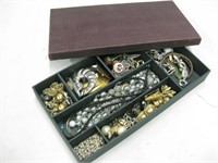 Vintage Box w/ 35 Pieces Of Jewelry