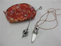 Two Pendulums W/ Bag Metal & Crystal w/ Amethyst