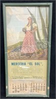 Antique Merceria El Sol 1956 March/april Calendar