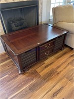 Solid wood coffee table with pull outs