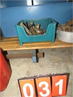 SMALL BIN W/ PIPE & FITTINGS