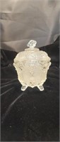 Vintage Jeannette Clear Glass Candy Dish Footed