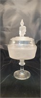 Westward Ho EAPG Frosted Glass Compote Covered
