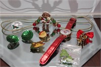 LOT OF CHRISTMAS JEWELRY ITEMS