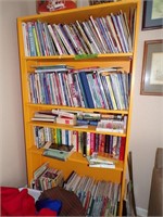 6ft Wooden bookshelf w/ misc sewing, quilting book