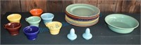 Grouping of colorful California pottery "GMB"