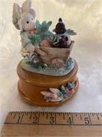 ENESCO MUSICAL RABBIT WITH WAGON (AS IS)