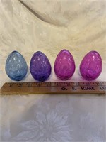 4 CRACKLE GLASS EASTER EGGS