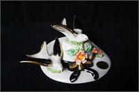 Capodimonte Porcelain Figurine Bird on Hat