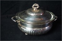 Regency Silver Serving Dish w/ Cover & Glass Dish