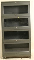 VINTAGE STEEL FOUR STACK BARRISTER LAWYER BOOKCASE