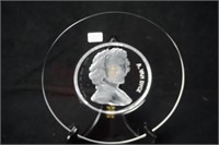 Lalique Glass Plate A Van Dych 1969  Signed