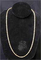 NEW 14kt YELLOW-GOLD 22" DIAMOND CUT ROPE NECKLACE
