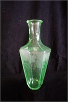 Vaseline Liquor Decanter with Leaves and Grapes