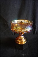 Carnival Glass Thumbprint Compote