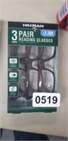 3 PAIR OF READING GLASSES NEW