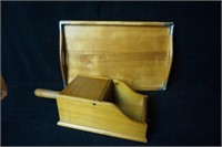 Wooden Serving Tray and Decorator Scoop
