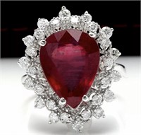 7.89 Cts Natural Ruby Diamond Ring