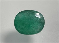 Certified 7.55 Cts Natural Oval Emerald