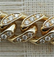 14 Kt 7MM Yellow Gold Diamond Bracelet