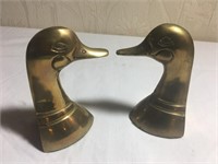 Brass Pair of Duck Bookends
