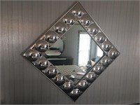 Square Chrome Finish Mirror