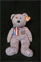 TY USA Bear New with Tags 13 inches tall