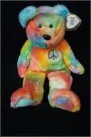 TY Peace Bear New with Tags 14 inches tall
