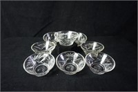 Set of 8 Depression Glass Berry Bowls