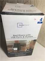 Mainstays Bed Risers w/ Outlets/ USB