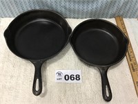 #8 CAST IRON SKILLET, #6 CAST IRON SKILLET (no