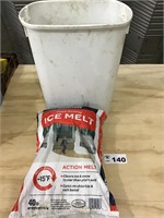 40 LB BAG ICE MELT, TRASH CAN