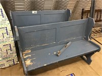 2 CHURCH BENCHES ( one damaged)