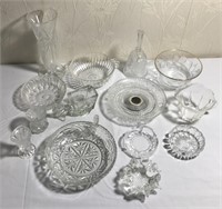 14 pc. Misc. Clear Glass Lot
